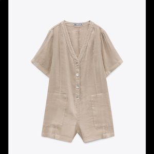 Zara linen blend short romper